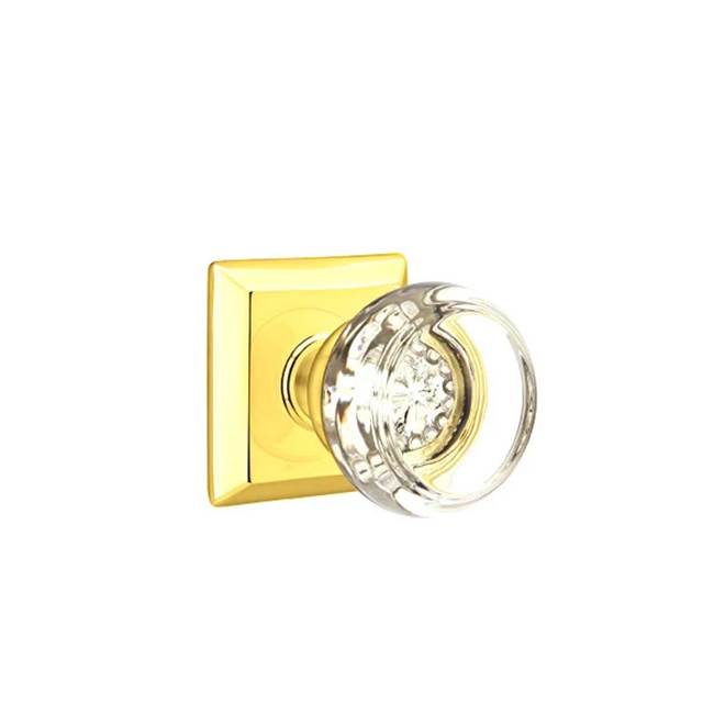Emtek Door Handle - Georgetown Glass Knob, Quincy Rosette