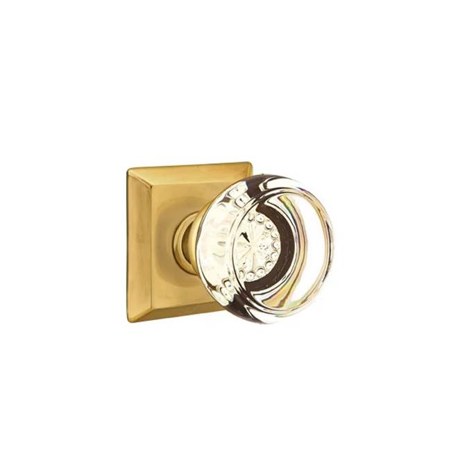 Emtek Door Handle - Georgetown Glass Knob, Quincy Rosette