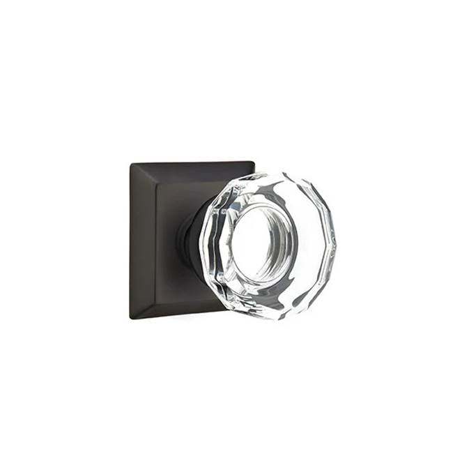 Emtek Door Handle - Lowell Glass Knob, Quincy Rosette