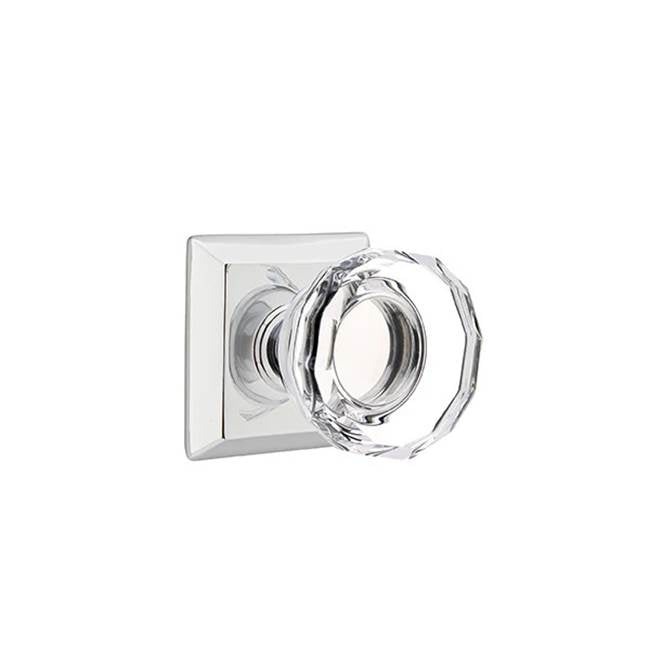 Emtek Door Handle - Lowell Glass Knob, Quincy Rosette