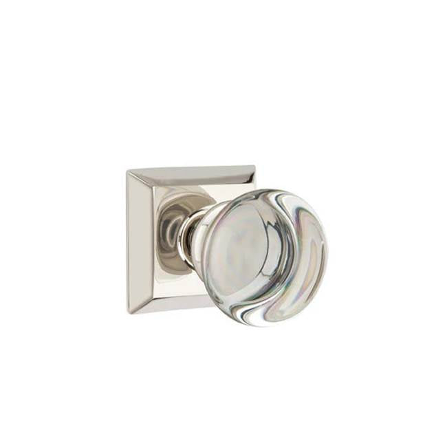 Emtek Door Handle - Providence Glass Knob, Quincy Rosette