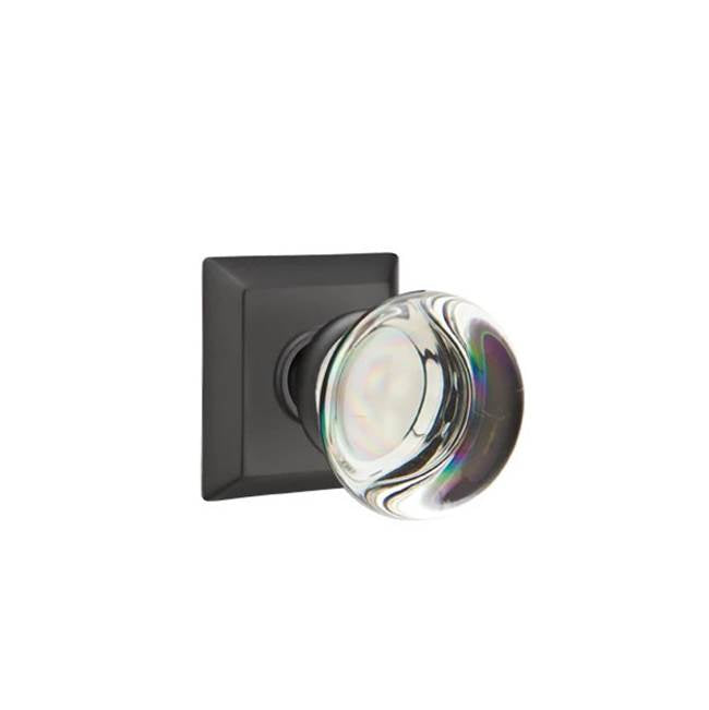 Emtek Door Handle - Providence Glass Knob, Quincy Rosette