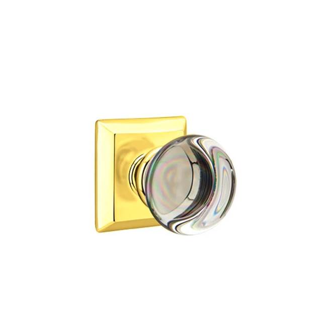 Emtek Door Handle - Providence Glass Knob, Quincy Rosette