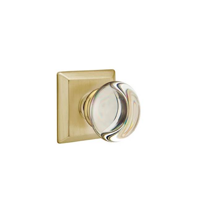 Emtek Door Handle - Providence Glass Knob, Quincy Rosette