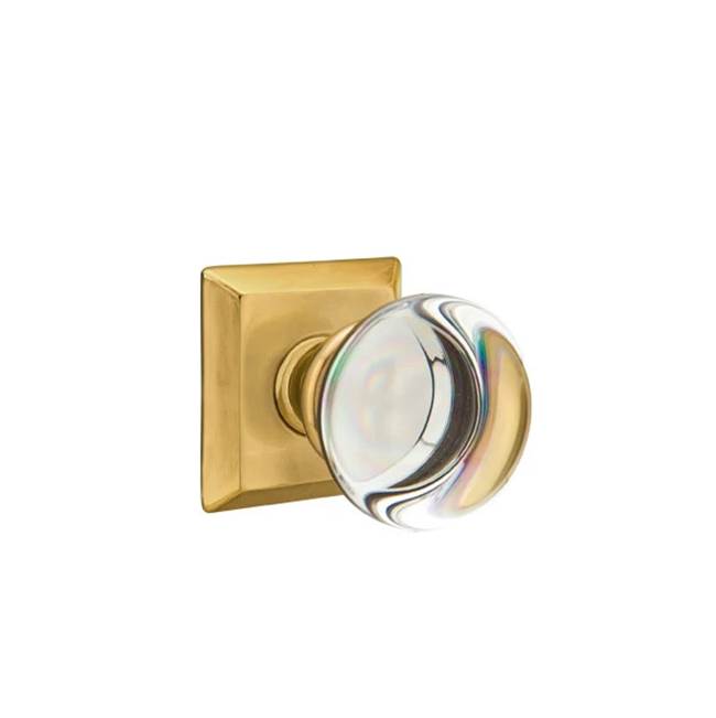 Emtek Door Handle - Providence Glass Knob, Quincy Rosette