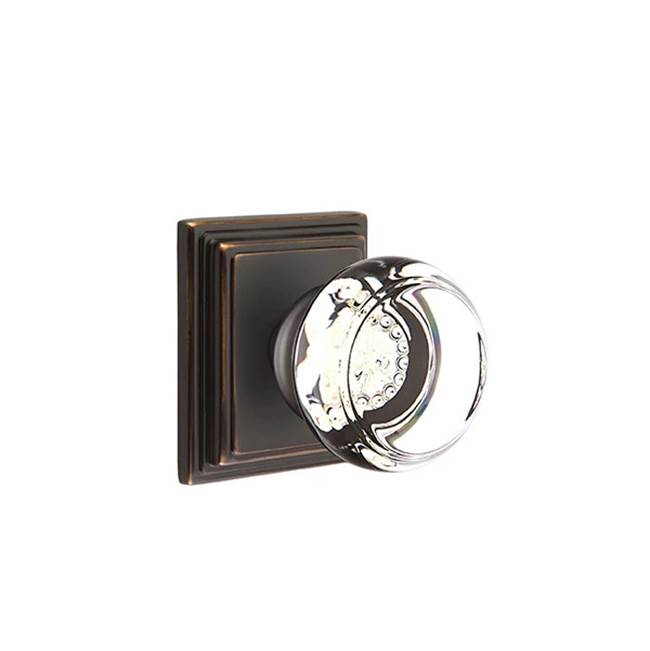 Emtek Door Handle - Georgetown Glass Knob, Wilshire Rosette