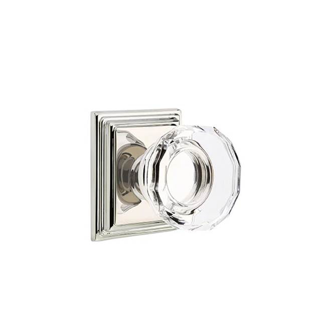 Emtek Door Handle - Lowell Glass Knob, Wilshire Rosette