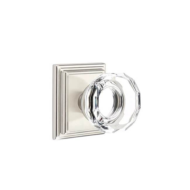 Emtek Door Handle - Lowell Glass Knob, Wilshire Rosette