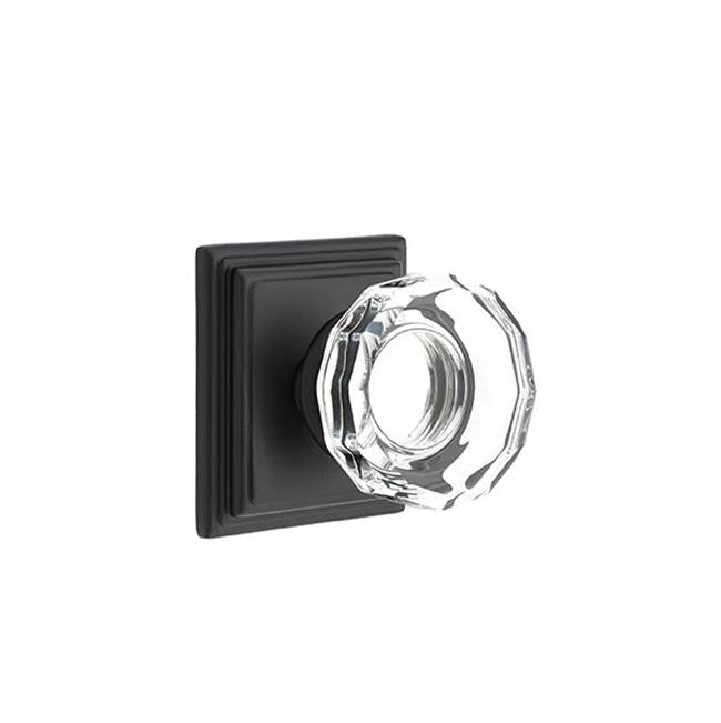 Emtek Door Handle - Lowell Glass Knob, Wilshire Rosette
