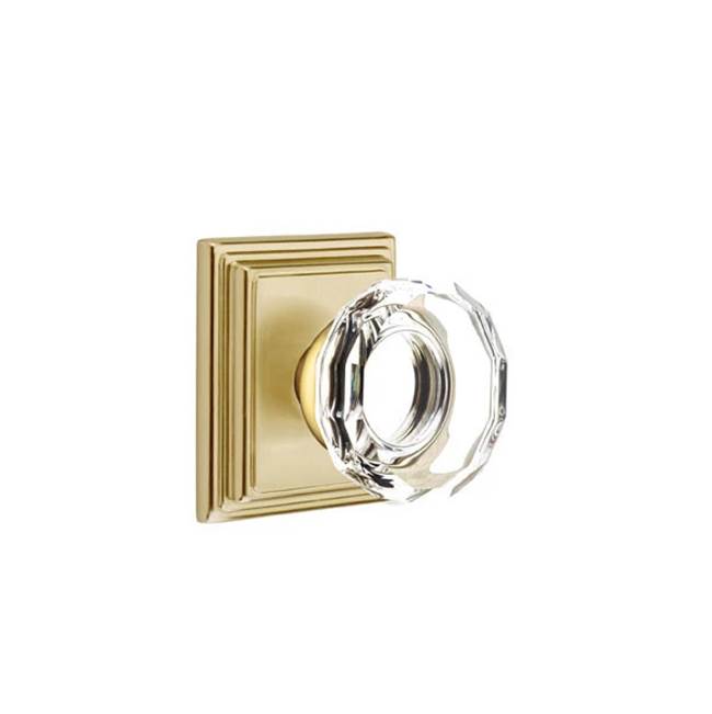 Emtek Door Handle - Lowell Glass Knob, Wilshire Rosette