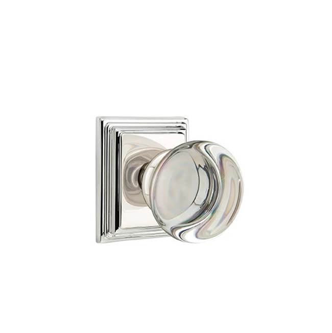 Emtek Door Handle - Providence Glass Knob, Wilshire Rosette