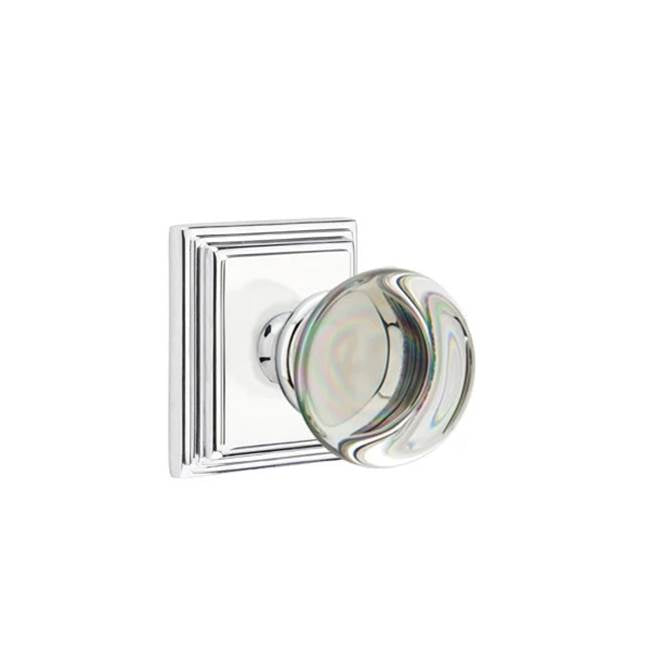 Emtek Door Handle - Providence Glass Knob, Wilshire Rosette