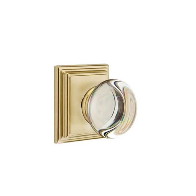 Emtek Door Handle - Providence Glass Knob, Wilshire Rosette