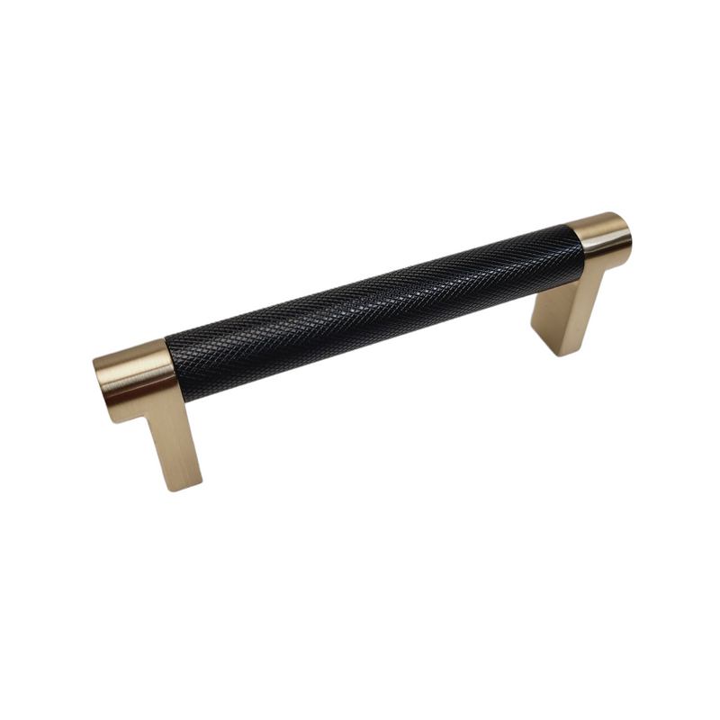 Emtek Select Knurled Pull Satin Brass & Flat Black