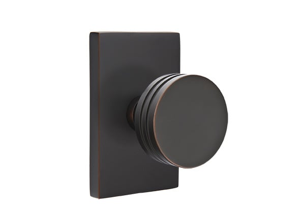 Emtek Bern Knob with Modern Rectangular Rosette