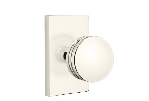Emtek Bern Knob with Modern Rectangular Rosette