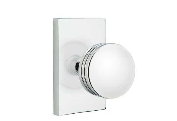 Emtek Bern Knob with Modern Rectangular Rosette
