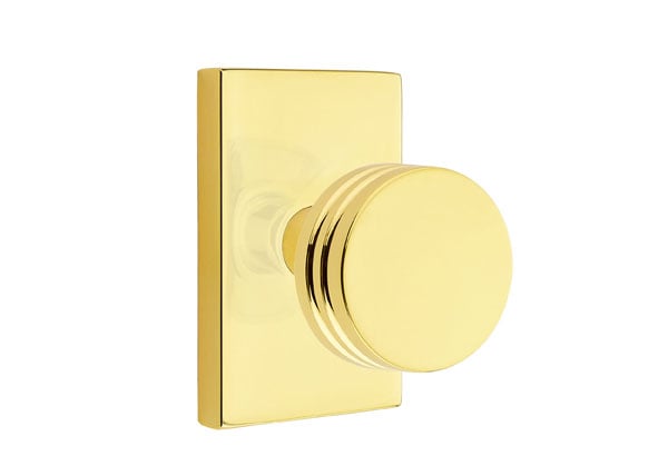 Emtek Bern Knob with Modern Rectangular Rosette