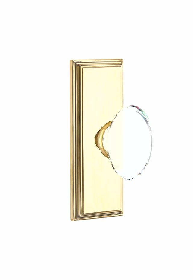 Emtek Glass Knobsets - Hampton Glass Knob - 7" Wilshire Sideplate