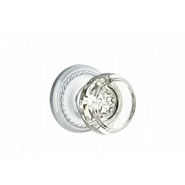 Emtek Door Handle - Georgetown Glass Knob, Rope Rosette