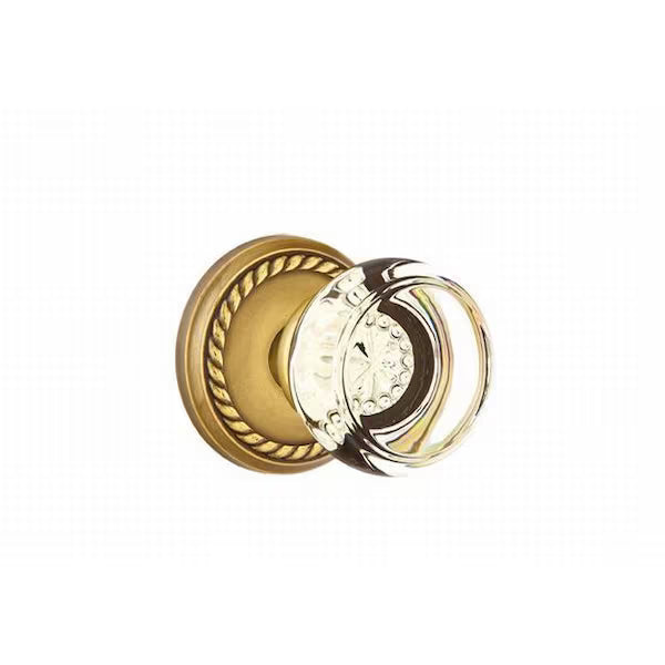 Emtek Door Handle - Georgetown Glass Knob, Rope Rosette