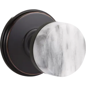 Emtek Select Door Knobs - Conical White Marble Knob - Watford Rosette