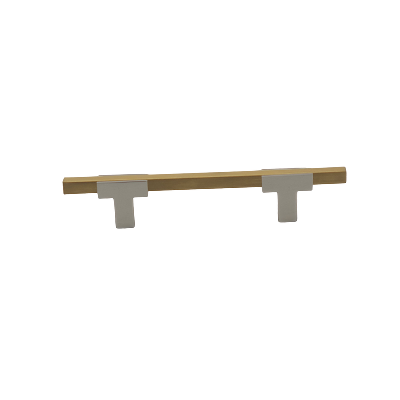 Two Tone T-Bar Handle - Polished Nickel Base 778