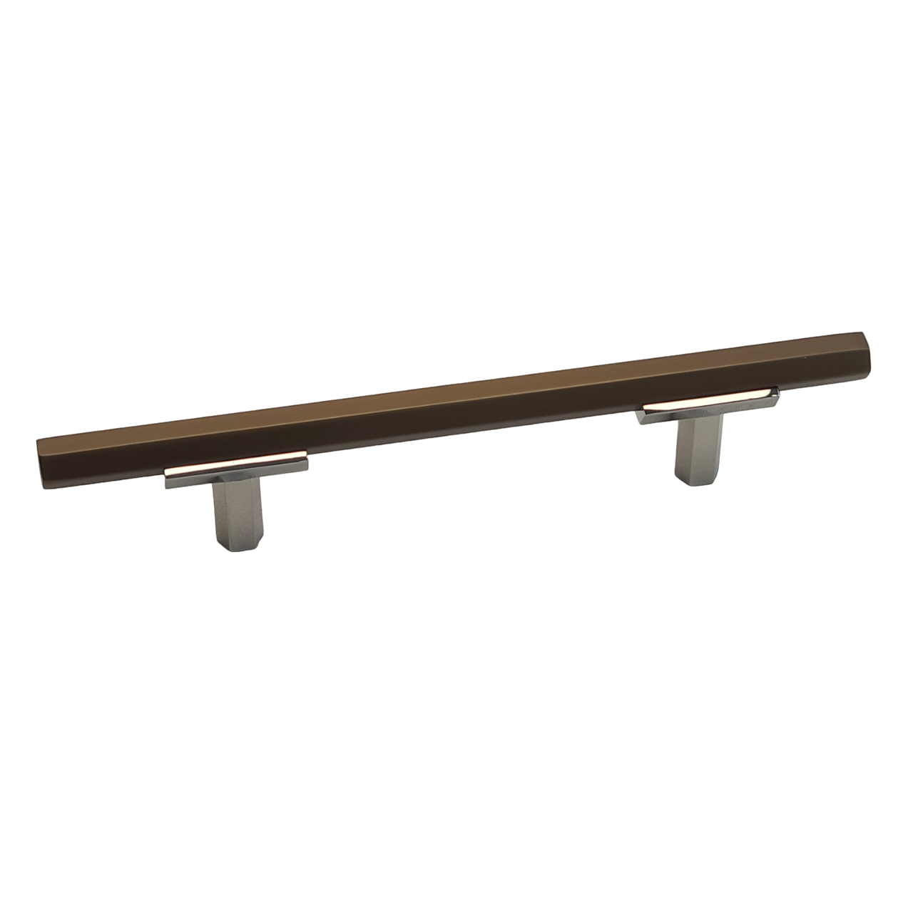 Two Tone T-Bar Hex Handle - Polished Nickel Base 776
