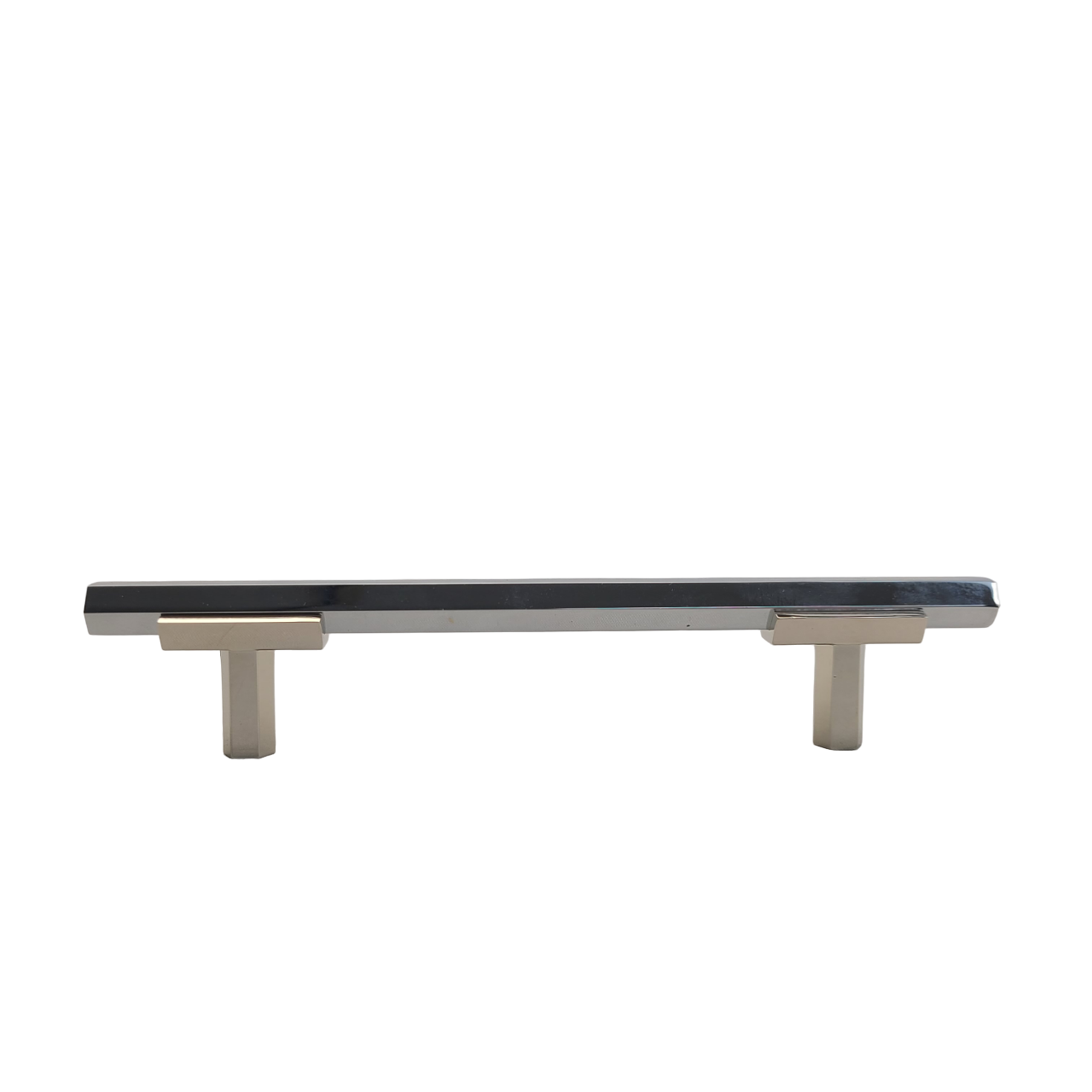 Two Tone T-Bar Hex Handle - Polished Nickel Base 776