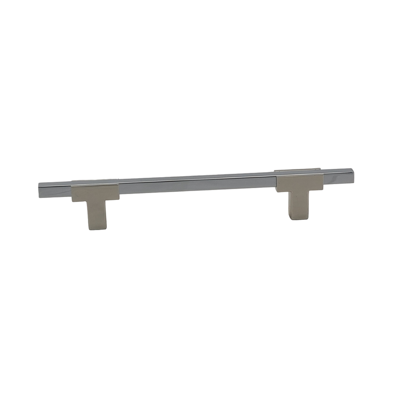 Two Tone T-Bar Handle - Polished Nickel Base 778