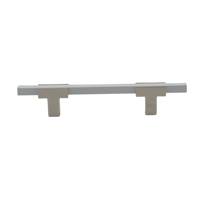 Two Tone T-Bar Handle - Polished Nickel Base 778