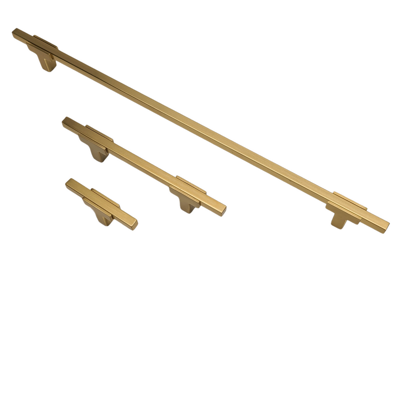 Two Tone T-Bar Handle - Brushed Gold Base 778