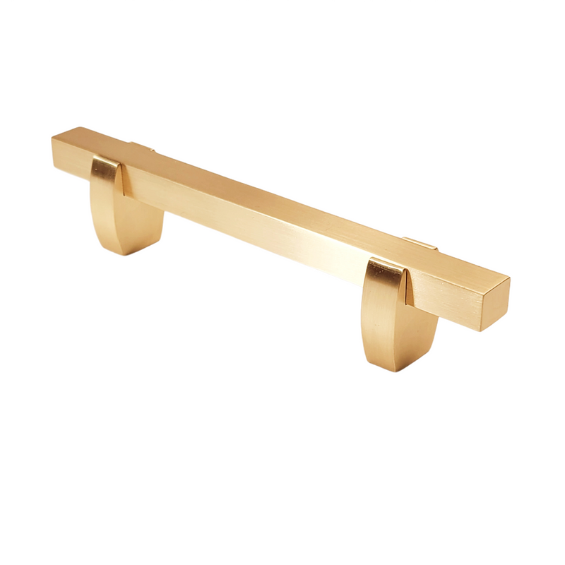 Wide Two Tone Curvy Legged Handle - Brushed Gold Base 765