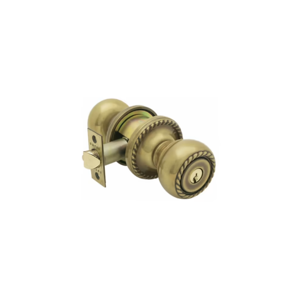 Emtek Classic Brass Key In Entrance Locksets - #8 Rosette With Rope Knob