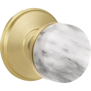 Emtek Select Door Knobs - Conical White Marble Knob - Watford Rosette