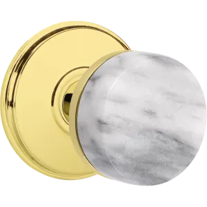 Emtek Select Door Knobs - Conical White Marble Knob - Watford Rosette