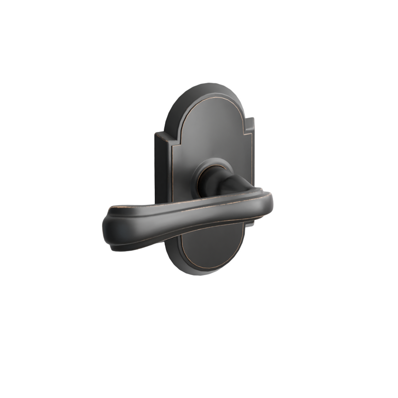 Emtek Door Handle - Wembley  Lever #8 Rosette - Designer Brass