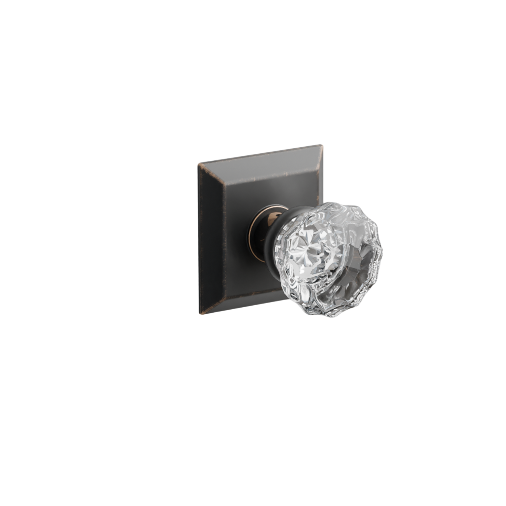 Emtek  Door Handle -  Astoria Knob Quincy Rosette - Glass