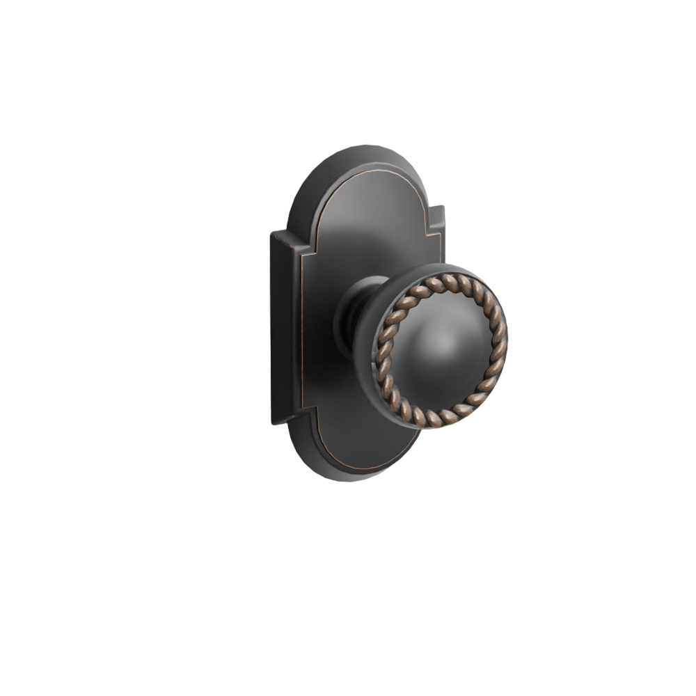 Emtek Door Handle - Rope Knob #8 Rosette - Designer Brass