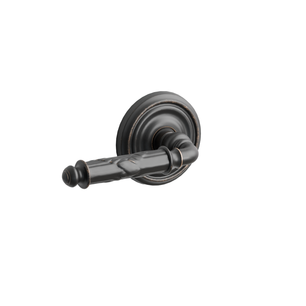 Emtek Door Handle - Ribbon & Reed Lever Regular Rosette - Designer Brass