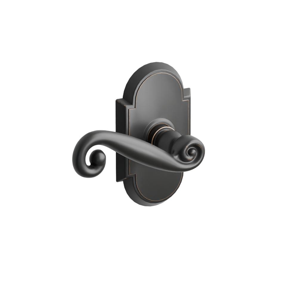 Emtek Door Handle - Rustic Lever #8 Rosette - Designer Brass