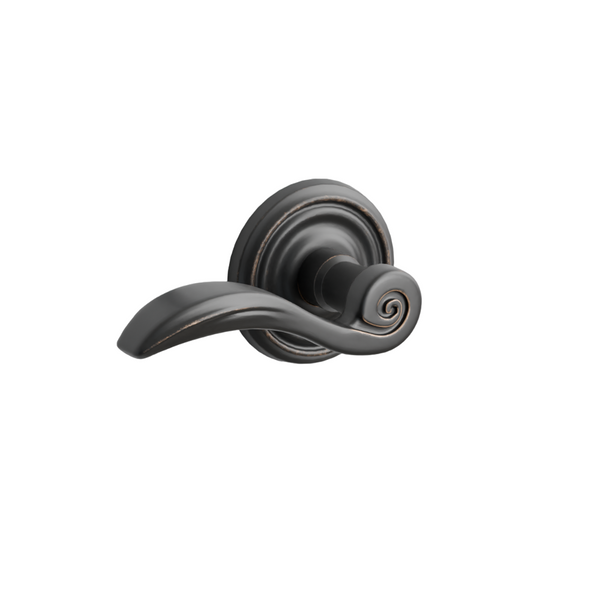 Emtek Door Handle - Elan Lever Regular Rosette - Designer Brass