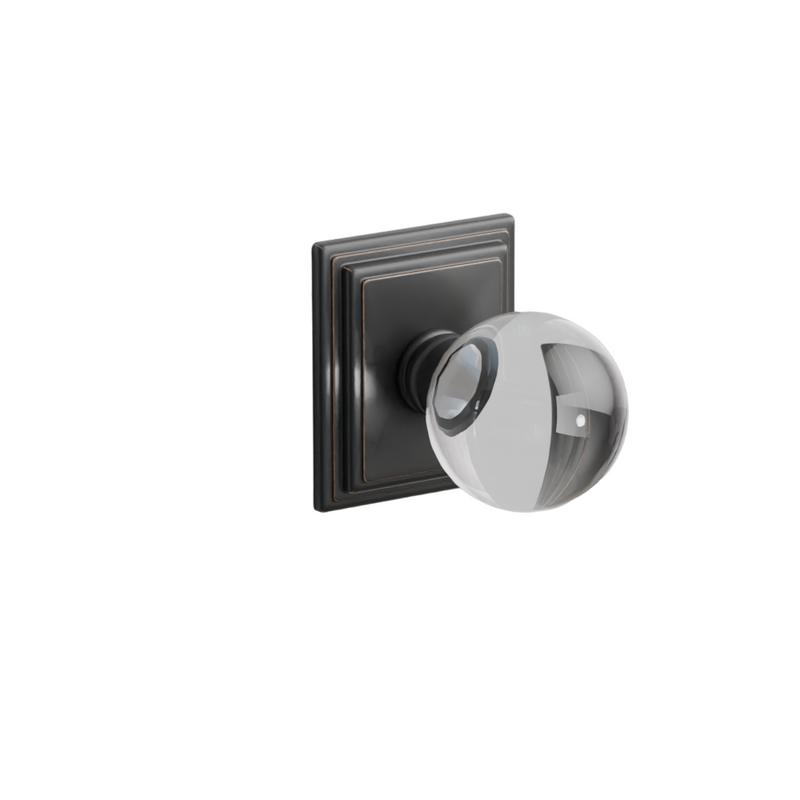 Emtek  Door Handle - Bristol Knob Wilshire Rosette - Glass