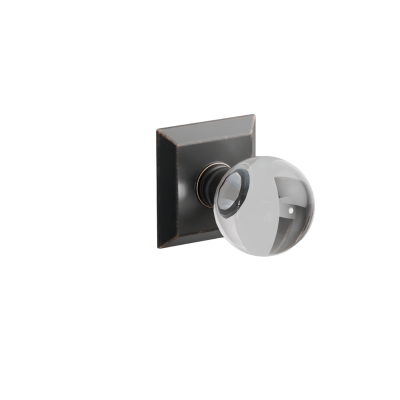 Emtek  Door Handle -  Bristol Knob Quincy Rosette - Glass