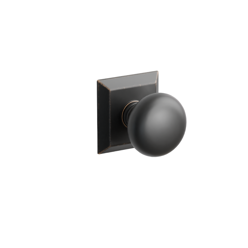 Emtek  Door Handle - Providence Knob Quincy Rosette - Classic Brass