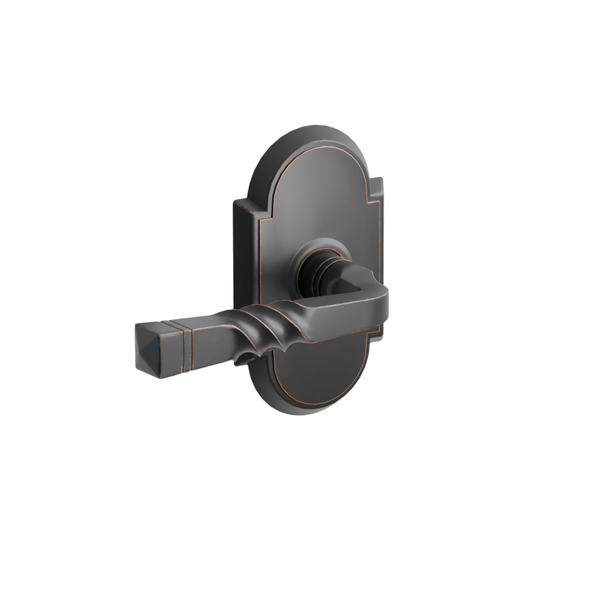 Emtek Door Handle - Santa Fe Lever #8 Rosette - Designer Brass