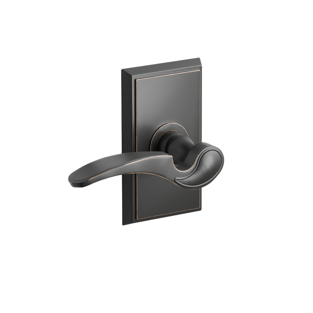 Emtek  Door Handle - Coventry Lever Rectangular Rosette - Designer Brass