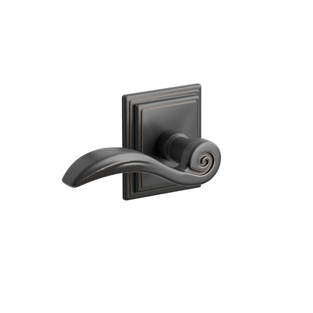 Emtek  Door Handle - Elan Lever Wilshire Rosette - Designer Brass