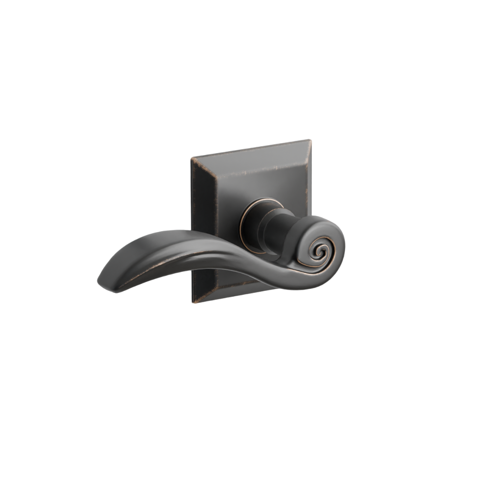 Emtek  Door Handle - Elan Lever Quincy Rosette - Designer Brass
