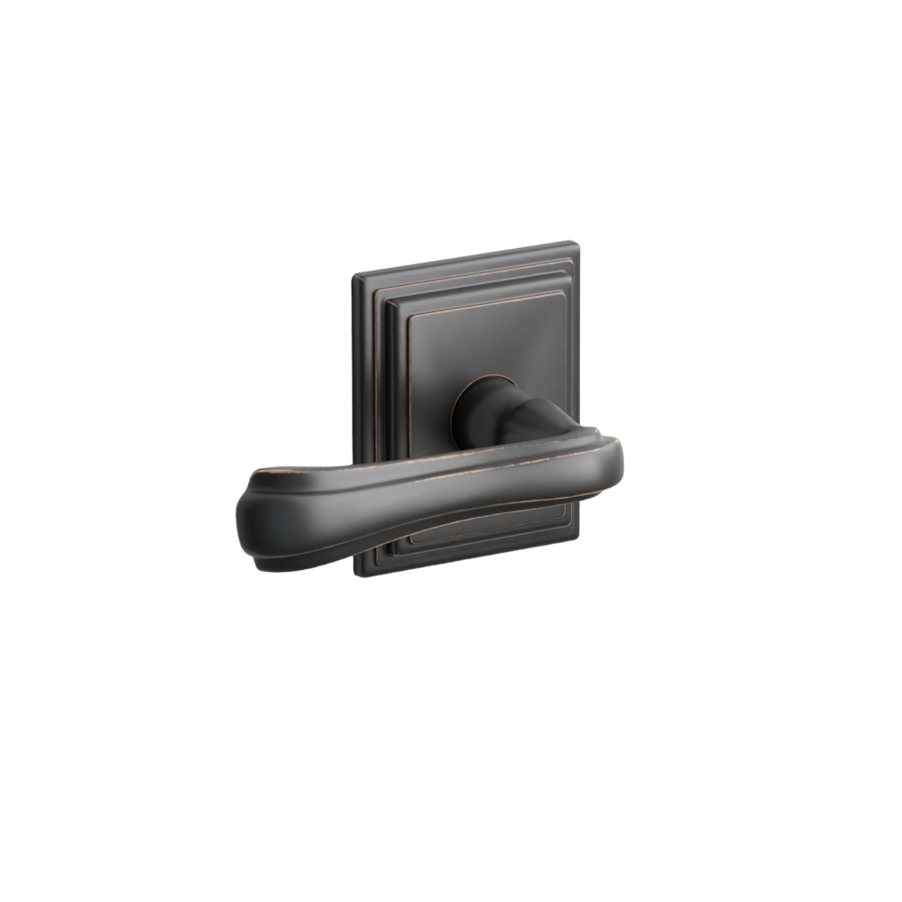 Emtek  Door Handle - Wembley  Lever Wilshire Rosette - Designer Brass
